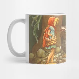 Vintage Fairy Tales, Little Red Riding Hood with Big Bad Wolf Mug